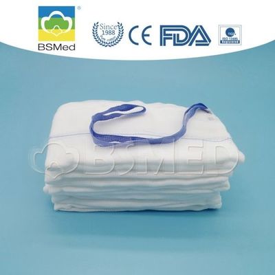 Steril Lap Sünger Laparotomi Röntgen Görünür Çizgili Sünger Genel Açık Cerrahi için Yüksek emicilik Pamuk ve Mavi Döngü